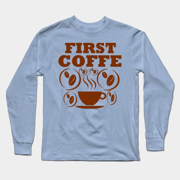 coffee Long Sleeve T-Shirt by Younis design 